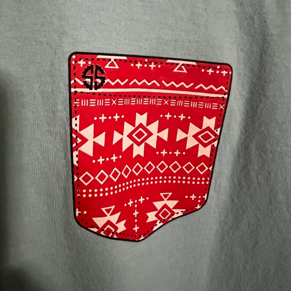 SIMPLY SOUTHERN Classic Let It Snow Long Sleeve T Blue Red Women’s Sz S - Picture 2 of 7
